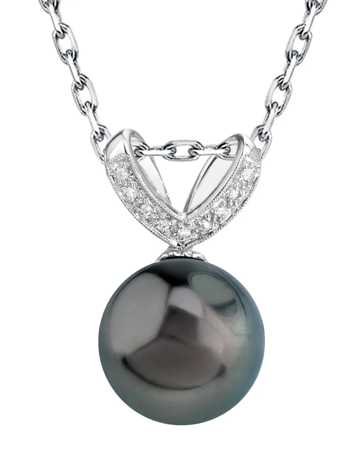 Black Tahitian Pearl & Diamond Pixie Pendant