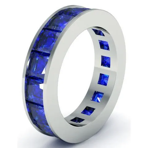 Blue Sapphire Birth Stone Eternity Band