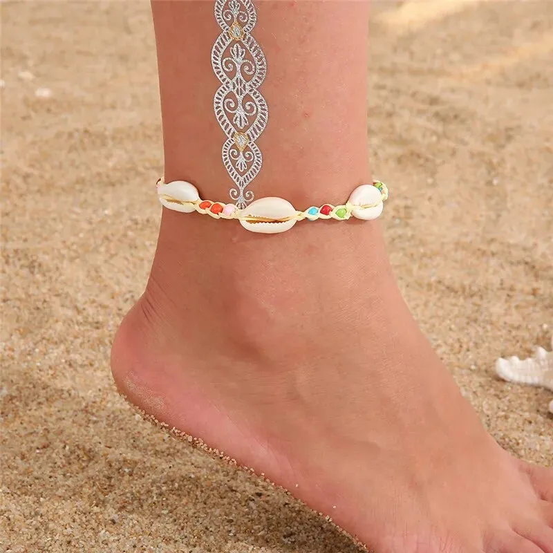 Bohemia Shell Anklets for Women Summer Beach Barefoot Bracelet Ankle on Leg Chian Foot Jewelry Gifts