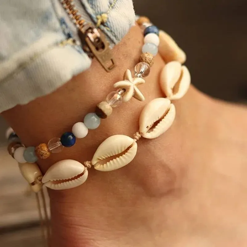 Bohemia Shell Anklets for Women Summer Beach Barefoot Bracelet Ankle on Leg Chian Foot Jewelry Gifts