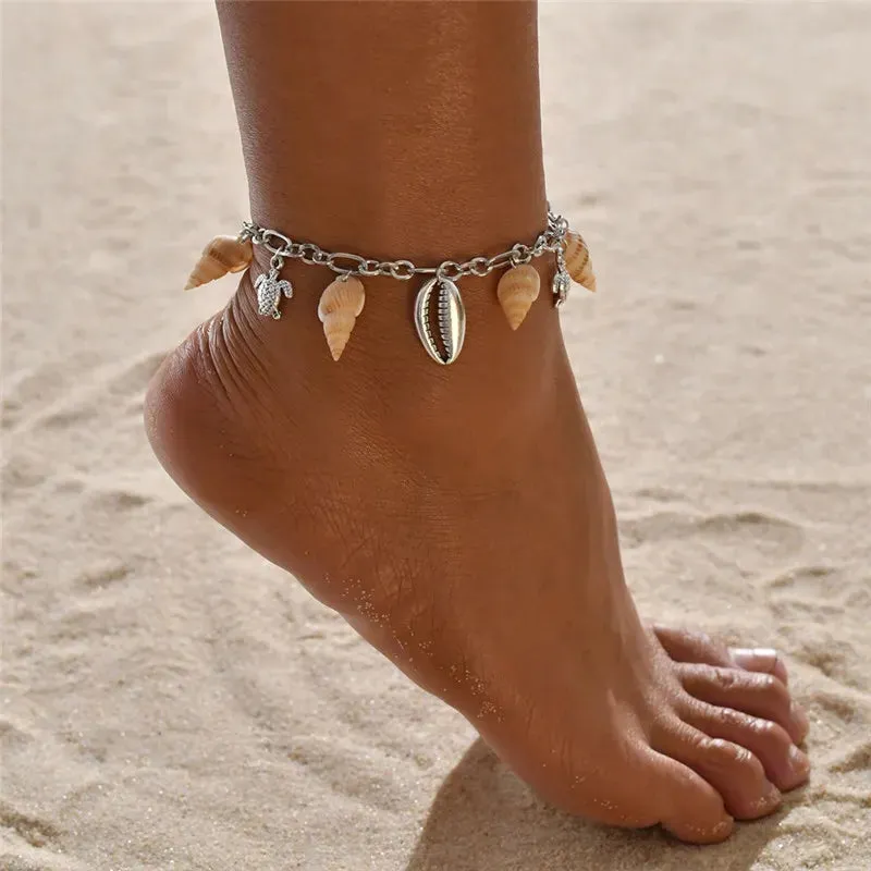 Bohemia Shell Anklets for Women Summer Beach Barefoot Bracelet Ankle on Leg Chian Foot Jewelry Gifts