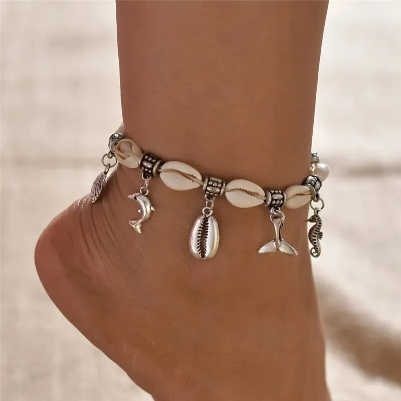 Bohemia Shell Anklets for Women Summer Beach Barefoot Bracelet Ankle on Leg Chian Foot Jewelry Gifts