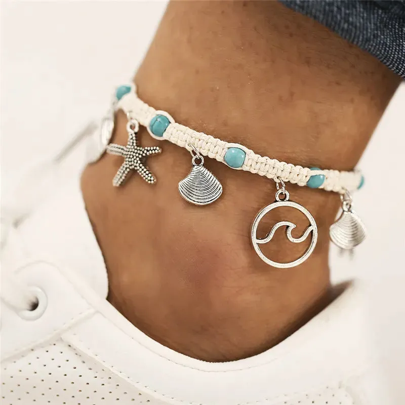 Bohemia Shell Anklets for Women Summer Beach Barefoot Bracelet Ankle on Leg Chian Foot Jewelry Gifts