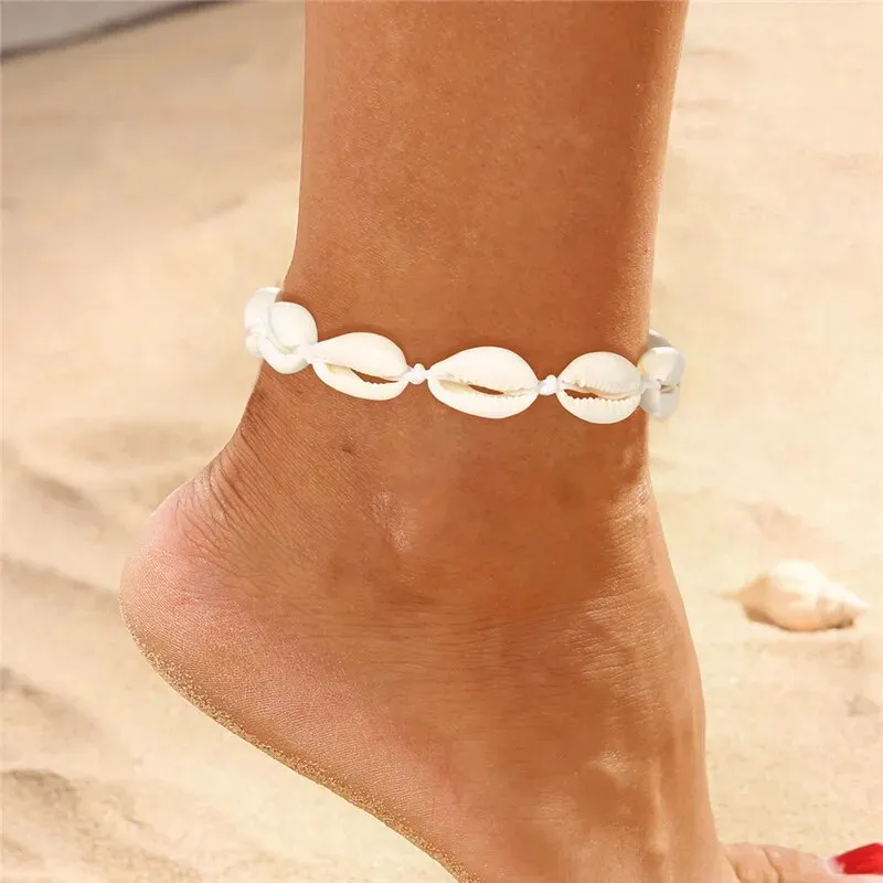 Bohemia Shell Anklets for Women Summer Beach Barefoot Bracelet Ankle on Leg Chian Foot Jewelry Gifts