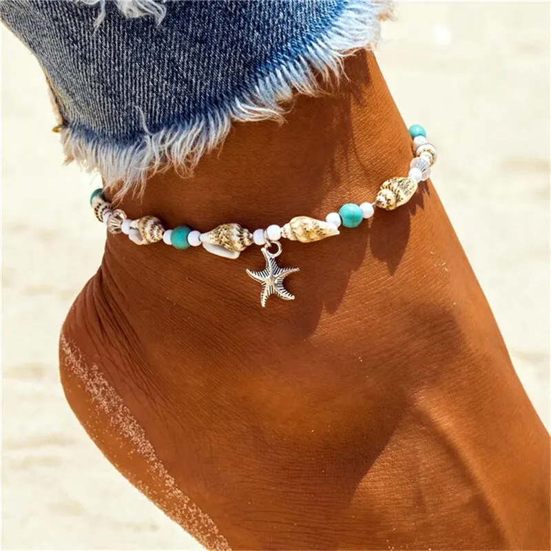 Bohemia Shell Anklets for Women Summer Beach Barefoot Bracelet Ankle on Leg Chian Foot Jewelry Gifts