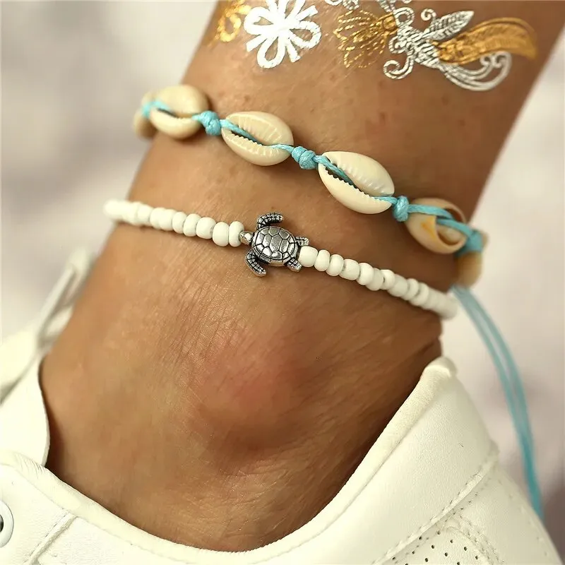 Bohemia Shell Anklets for Women Summer Beach Barefoot Bracelet Ankle on Leg Chian Foot Jewelry Gifts