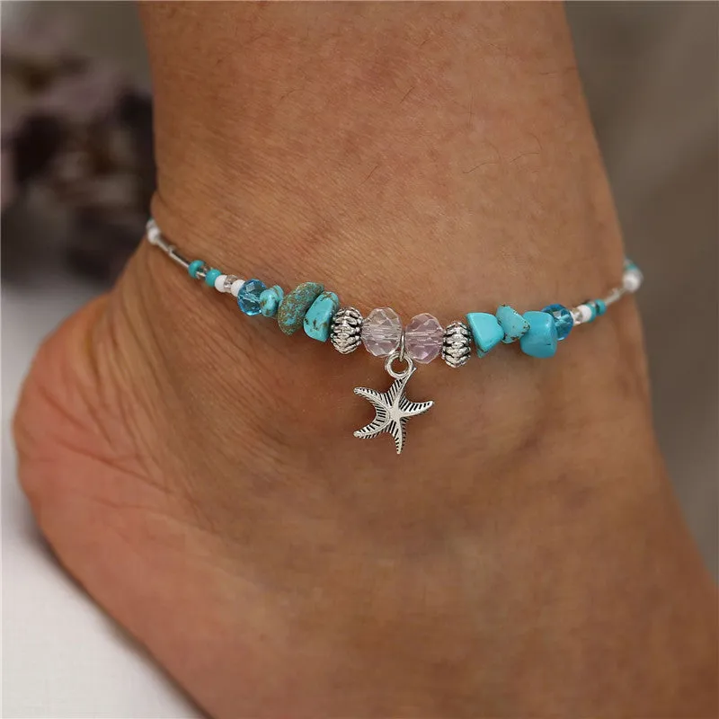 Bohemian Vintage Shell Beads Starfish Anklets