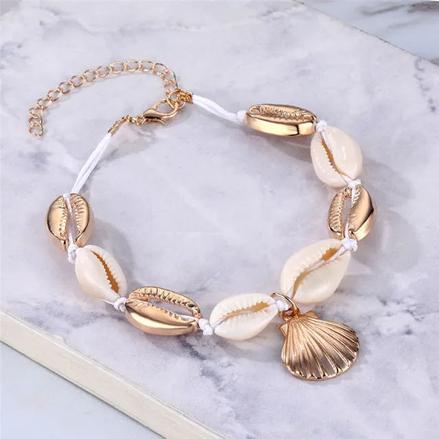 Boho Shell Conch Rope Anklets For Women