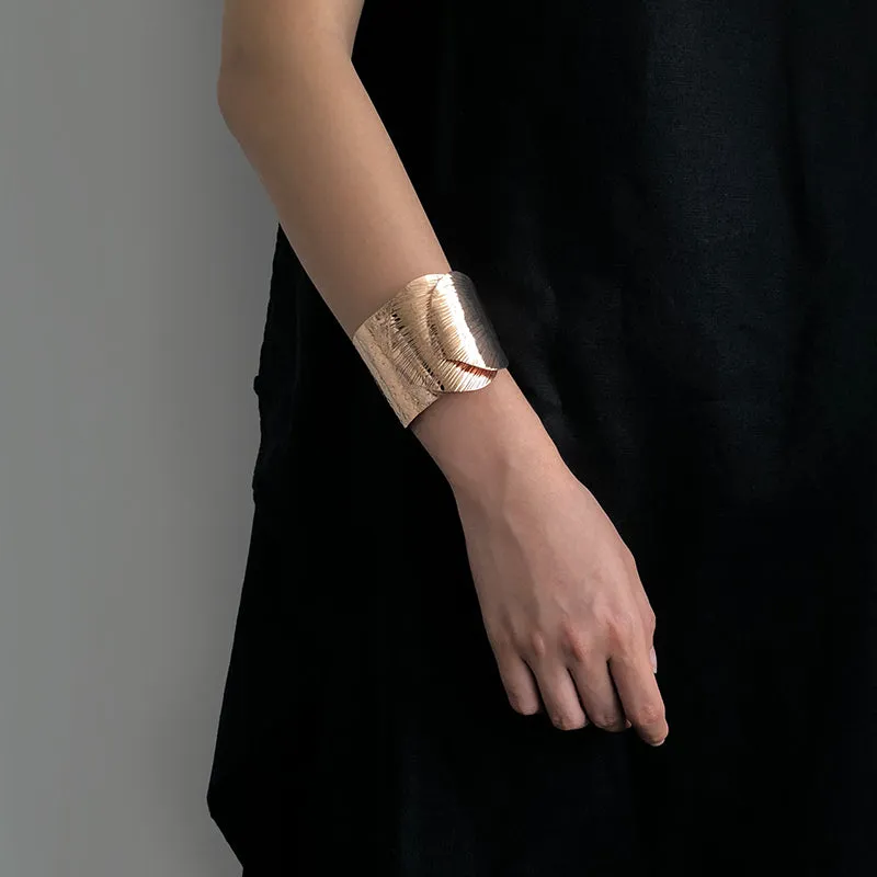 Bold Duo Obtuse Rose Gold Bangle