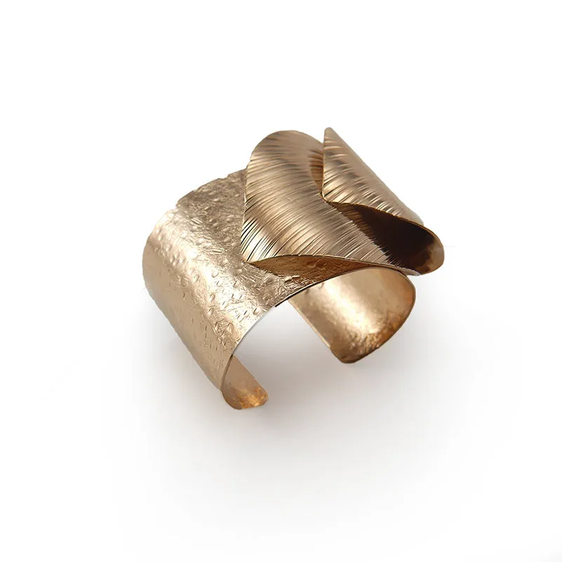 Bold Duo Obtuse Rose Gold Bangle