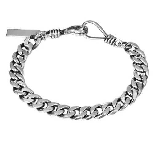 Bold Sterling Silver Cuban Chain Bracelet