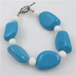 Bracelet Big Bold Aqua Resin Nugget