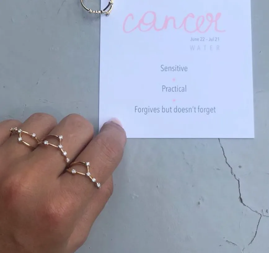 Cancer Constellation Ring