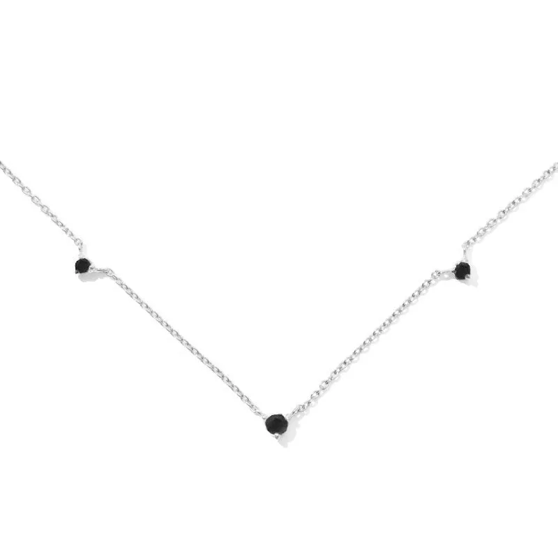 Celestial Necklace, Black Spinel, Silver