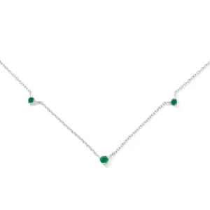 Celestial Necklace, Green Onyx, Silver