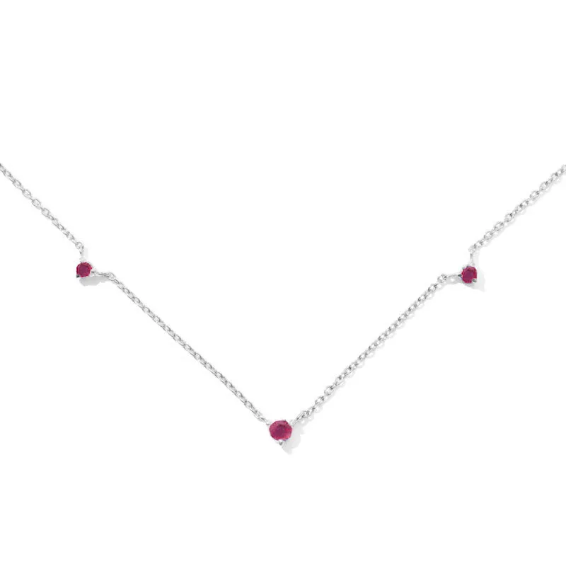 Celestial Necklace, Ruby, Silver