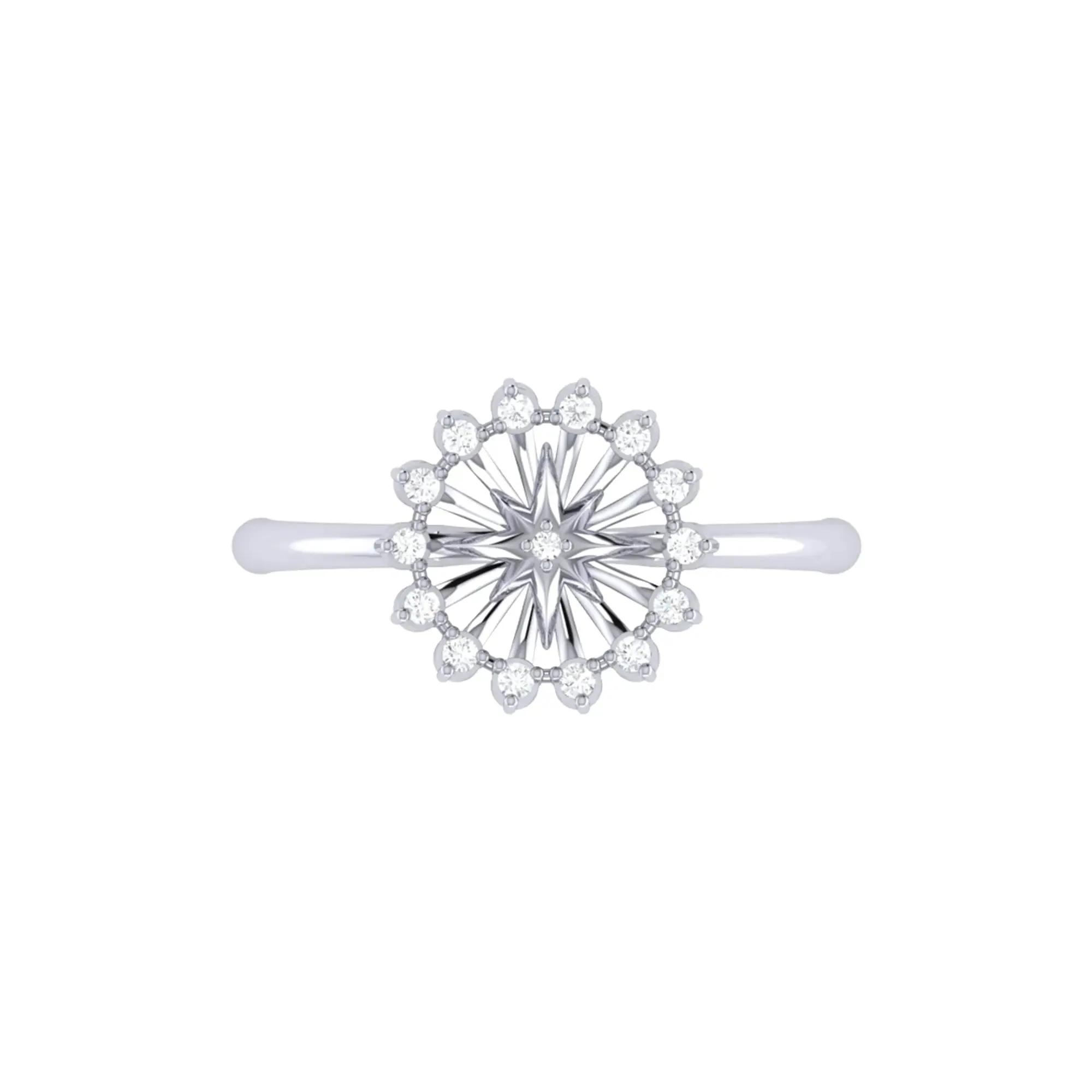 Celestial Radiance Diamond Band in Sterling Silver