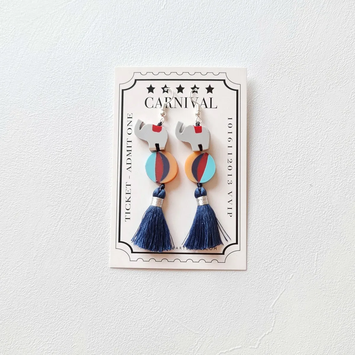 Circus Elephant Grey Earrings