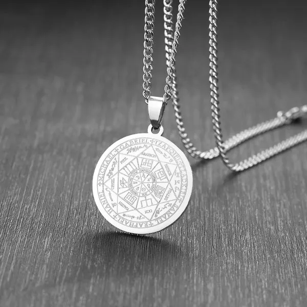 Classy Men Silver Coin Pendant Necklace