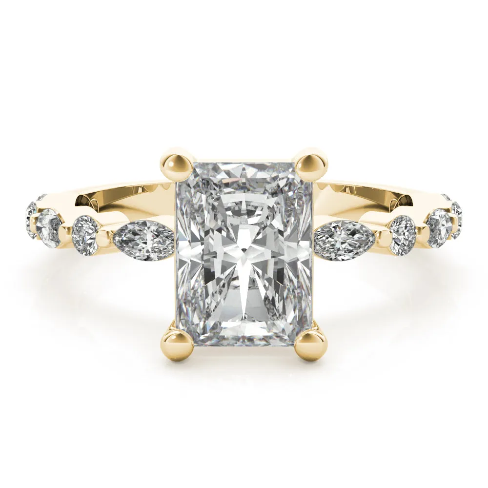 Clementine Radiant Diamond Engagement Ring Setting