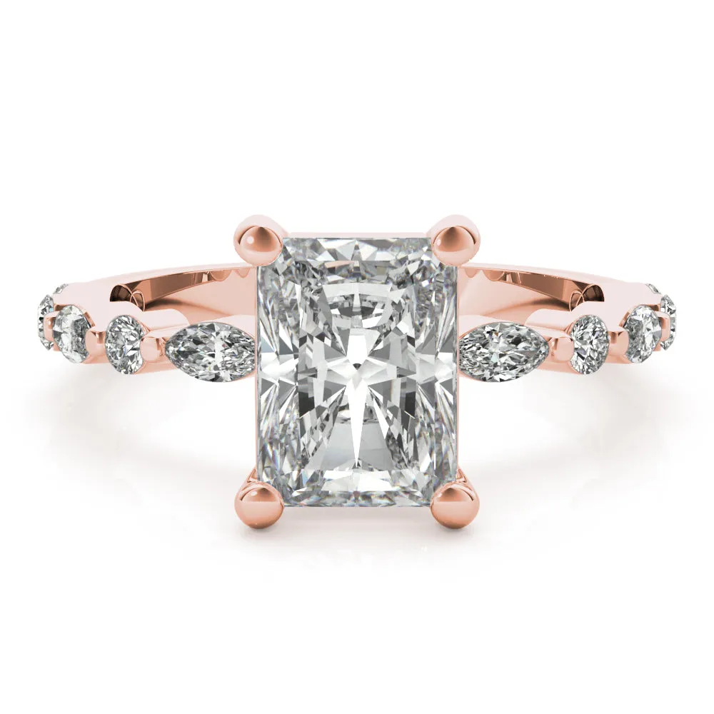 Clementine Radiant Diamond Engagement Ring Setting