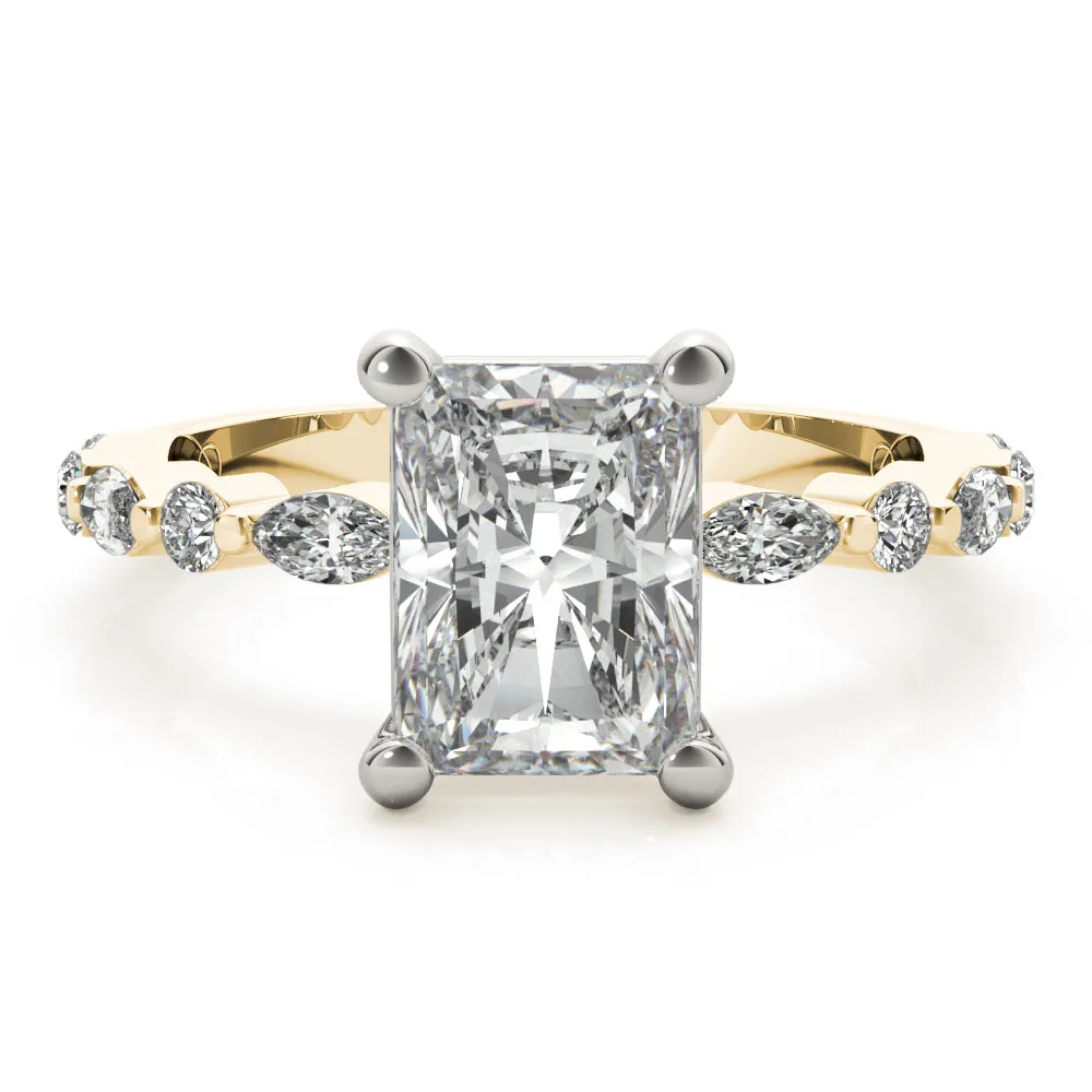 Clementine Radiant Diamond Engagement Ring Setting