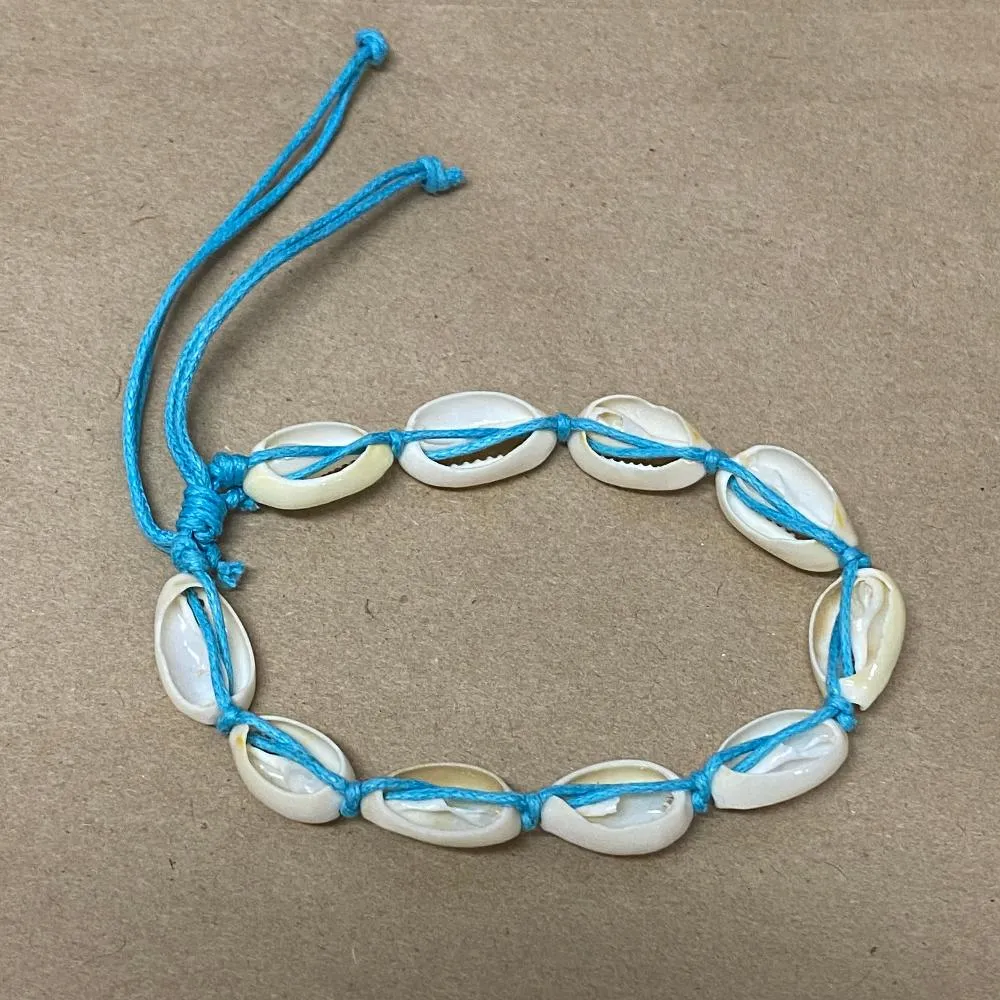 Cowrie Shell Bracelet (1) - Medium - Blue