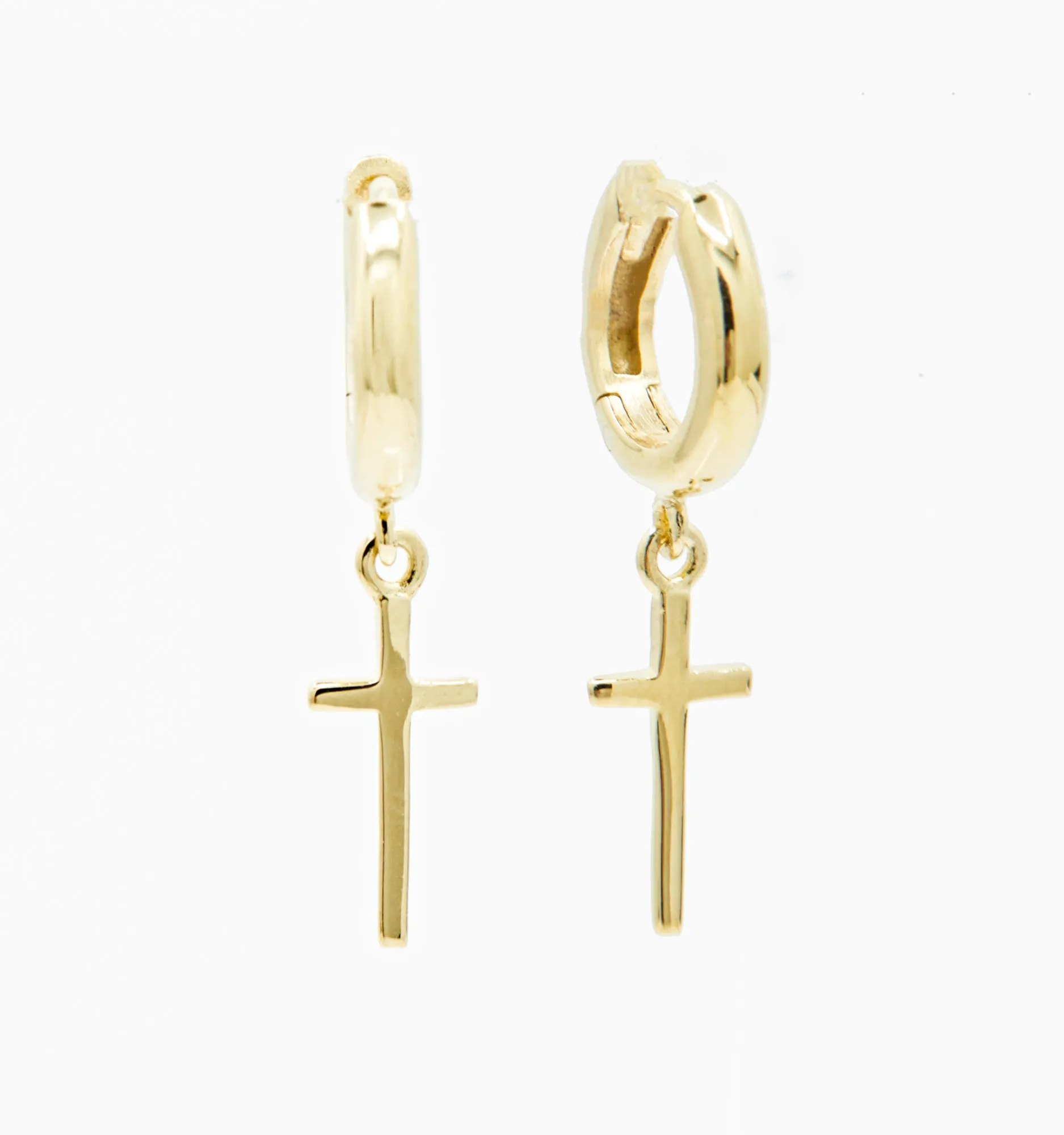 Cross Huggie Earrings