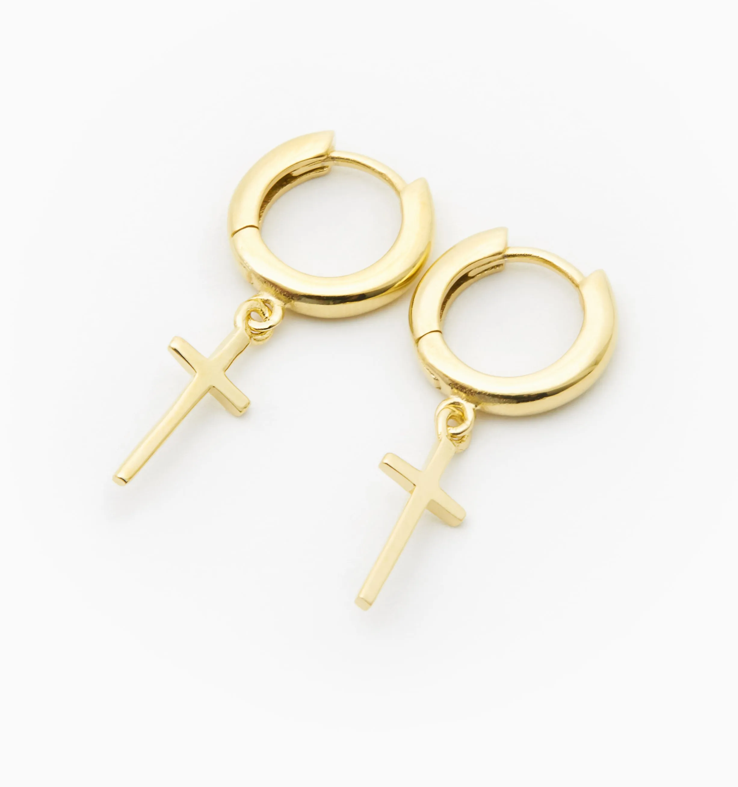 Cross Huggie Earrings