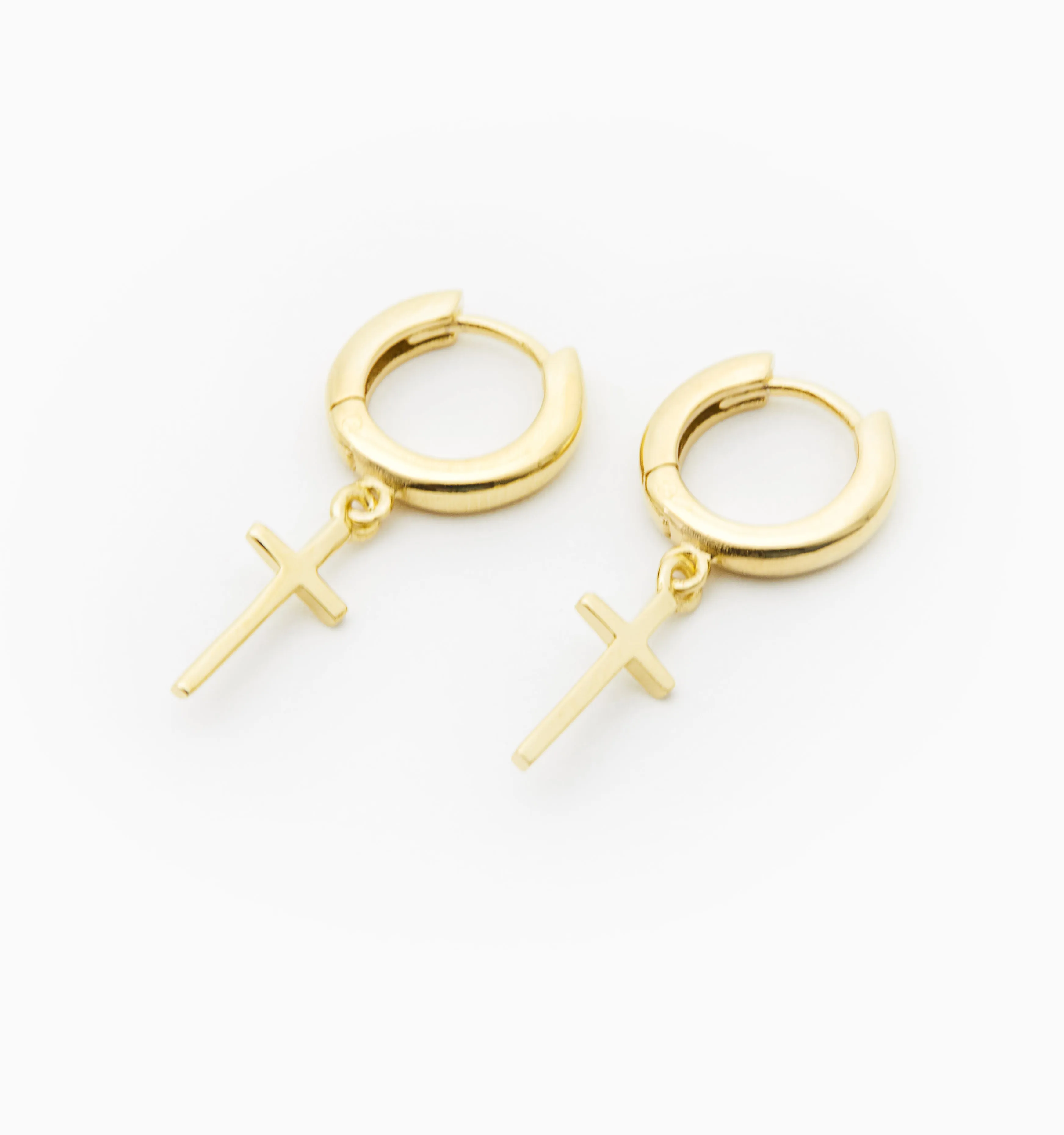 Cross Huggie Earrings