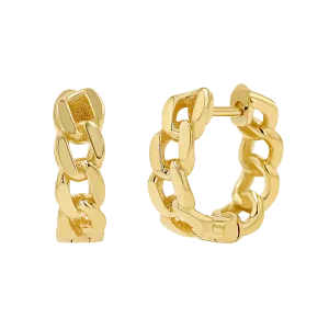 Cuban Link Huggies Hoop Earrings