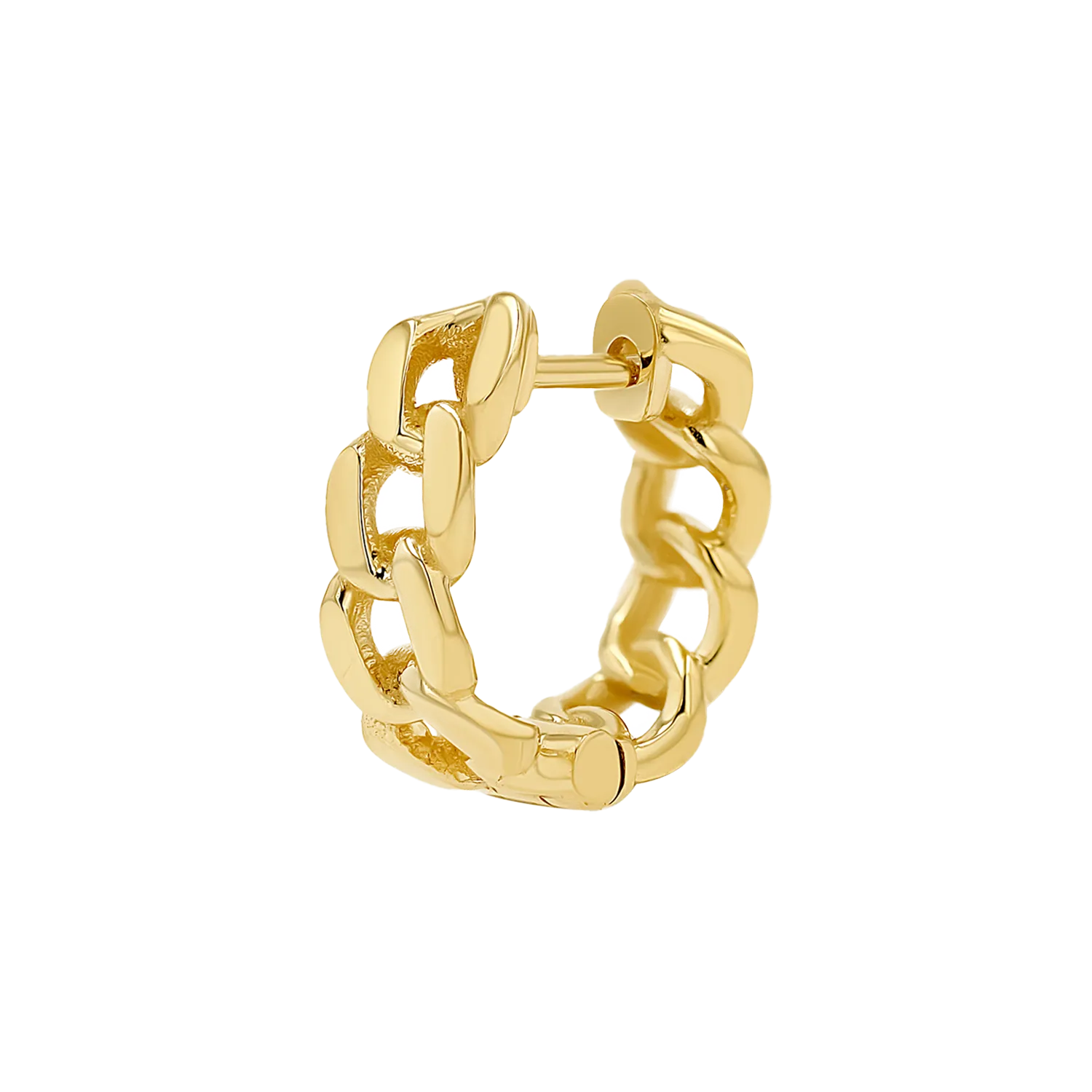 Cuban Link Huggies Hoop Earrings