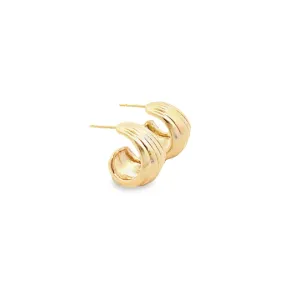 Curved Shell Textured Stud Earrings (K45A)