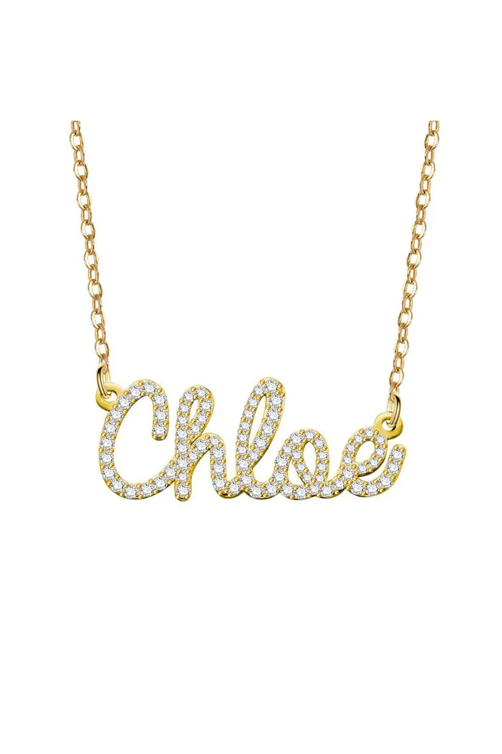 Custom Rhinestone Name Necklaces Personalized Gifts