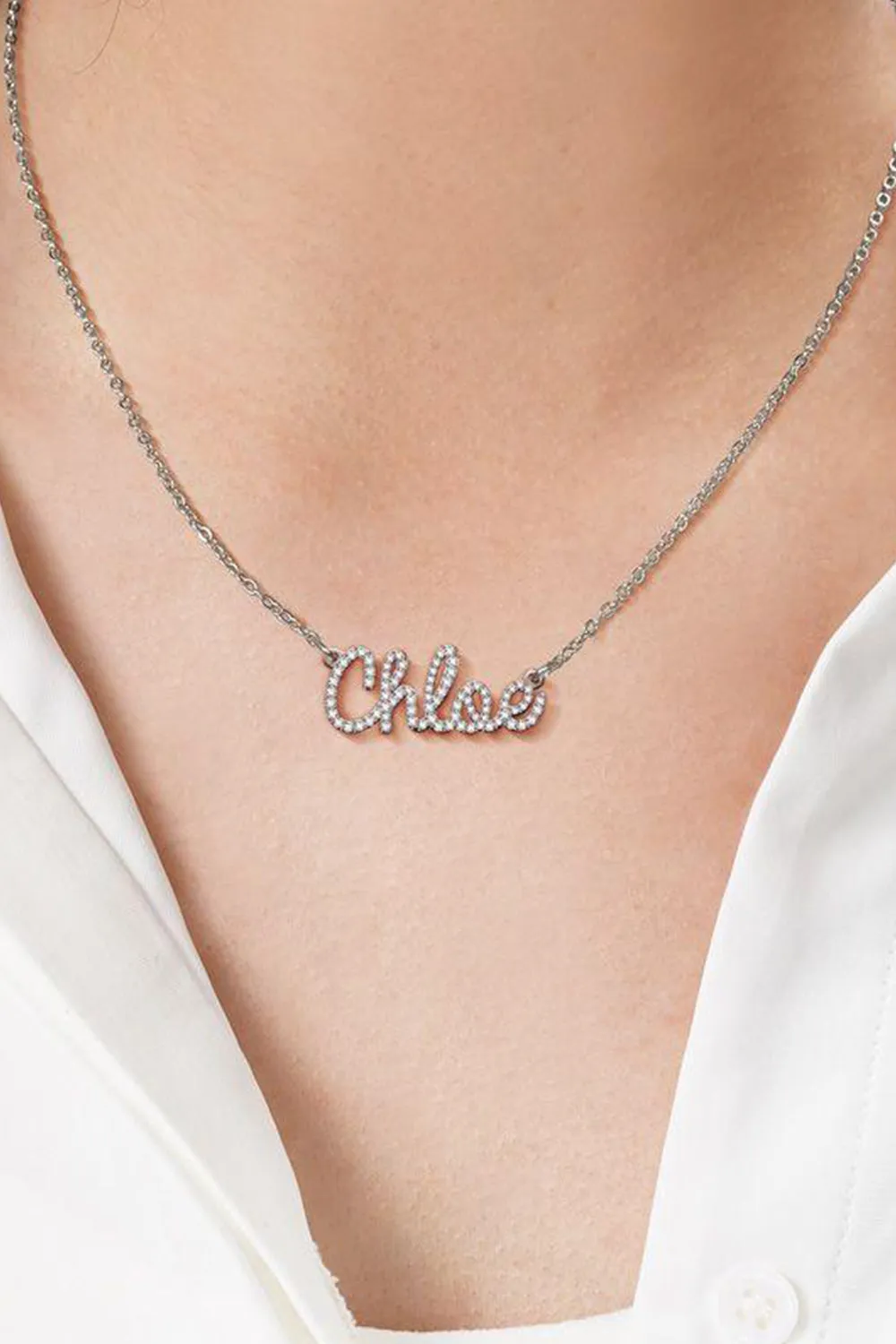 Custom Rhinestone Name Necklaces Personalized Gifts