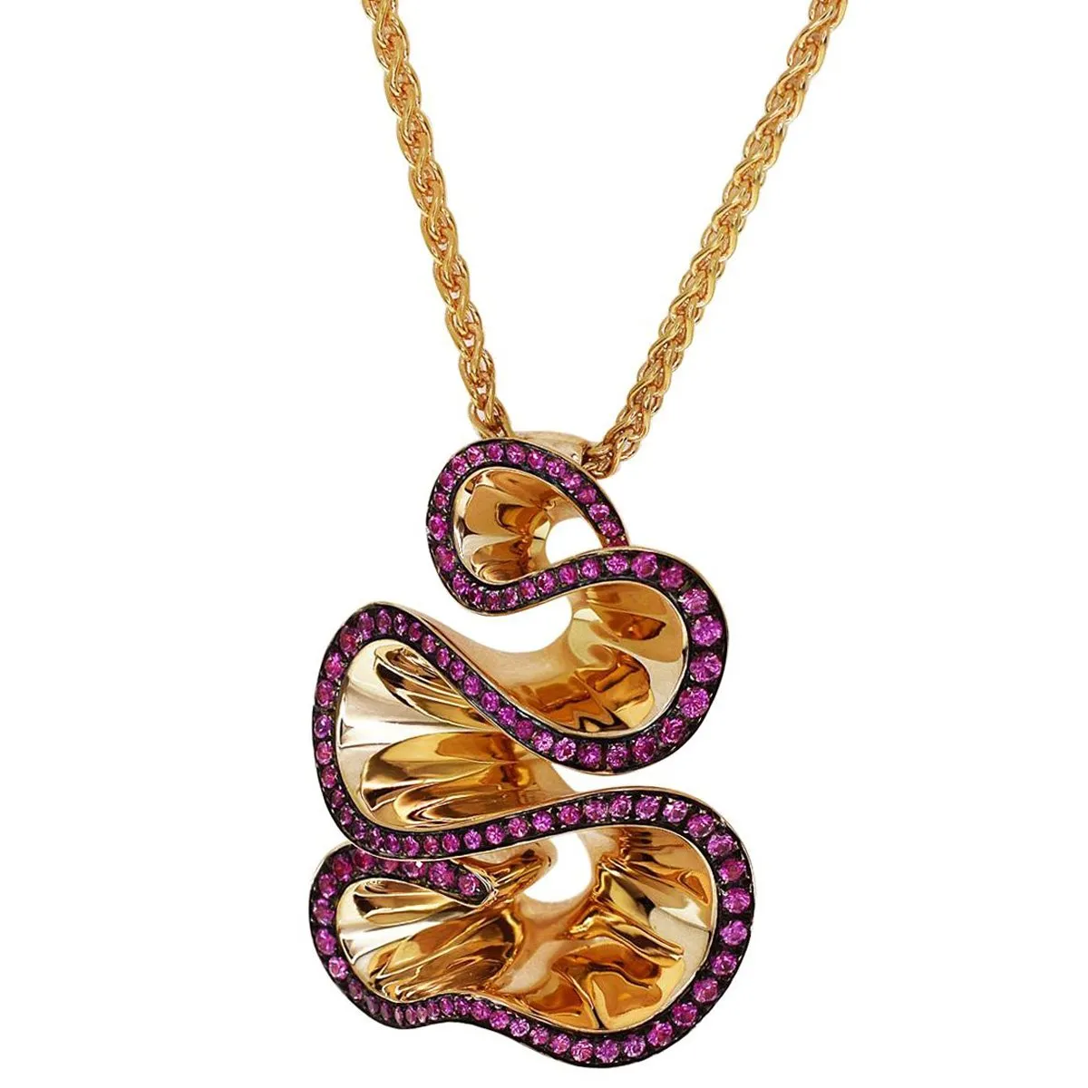 De Grisogono Zigana Pink Sapphire Rose Gold Pendant Necklace