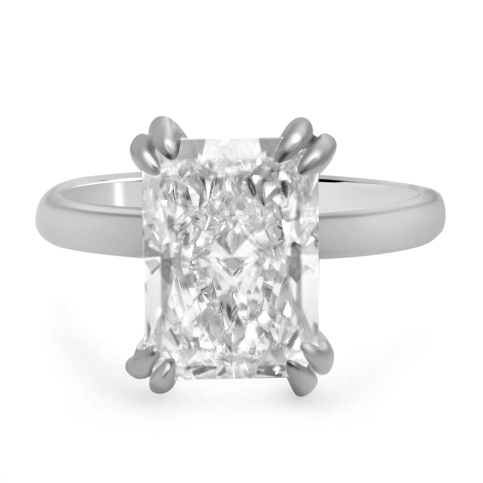 Double Claw Prong Solitaire Engagement Ring Setting