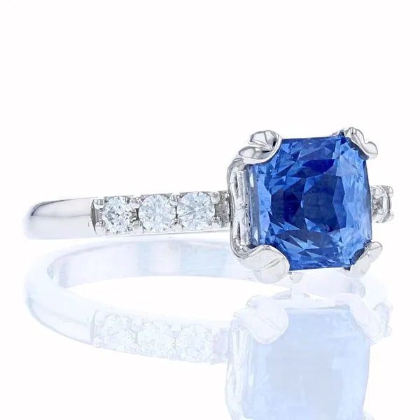 Double Pronged Sapphire Engagement Ring