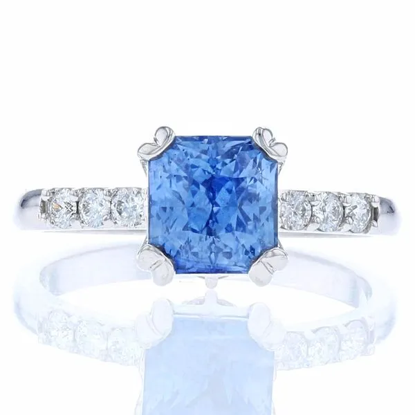 Double Pronged Sapphire Engagement Ring