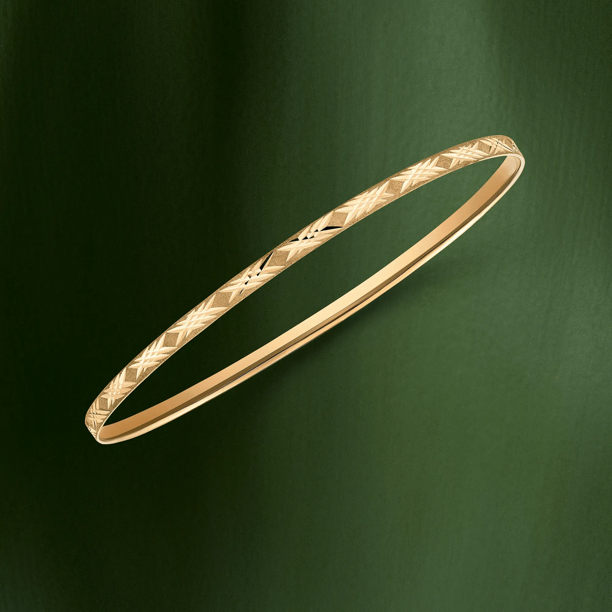 Engraved Bangle in 9ct Yellow Gold