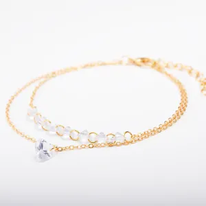 European and American Double Heart Zircon Bracelet