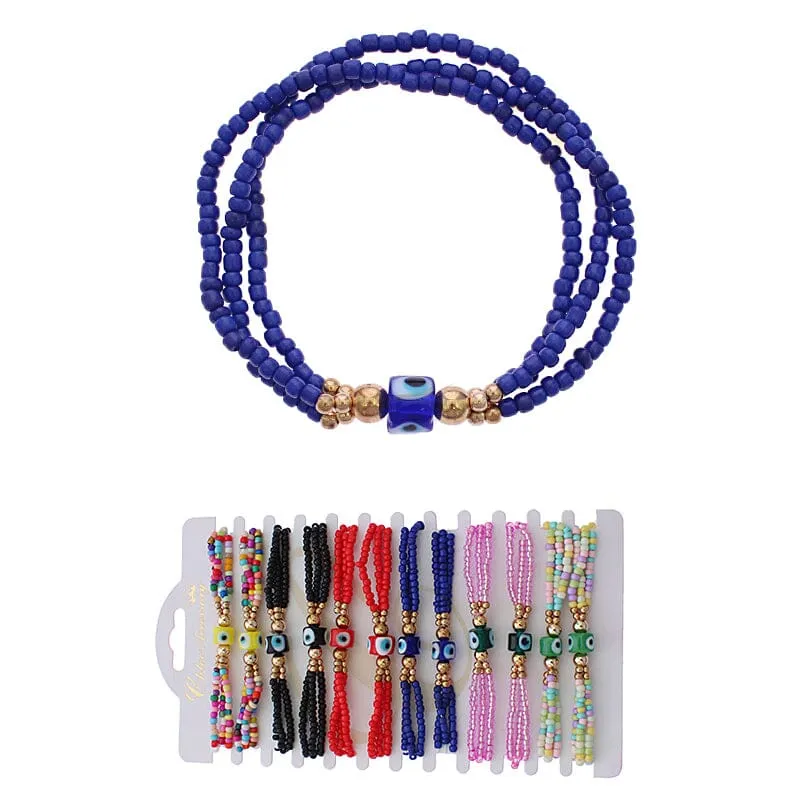 Fashion Evil Eye Beads Bracelets 1924R (12 units)