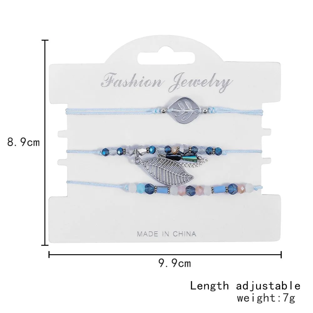 Flower Bee Butterfly Color Bead Five-Pointed Star Tassel Anklet