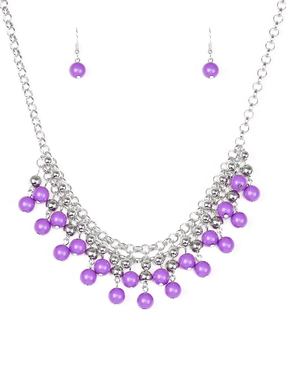 Friday Night Fringe Purple Necklace Set