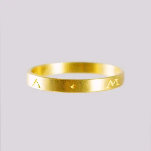 Gabriella Kiss 18k Band Ring Inscribed with Amor