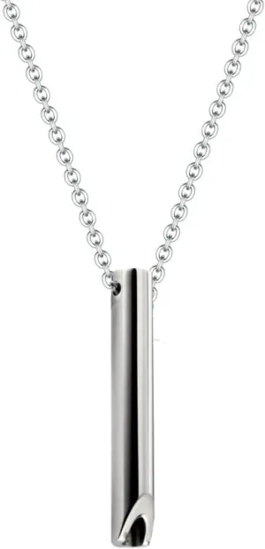 GAUEIOUR Mindful Breathing Necklace,Portable Meditation Stainless Steel Pendant Necklace, Fashion Meditation Breath Relief Necklace, Breath Practice Pendant, Jewelry Gifts (Silver)