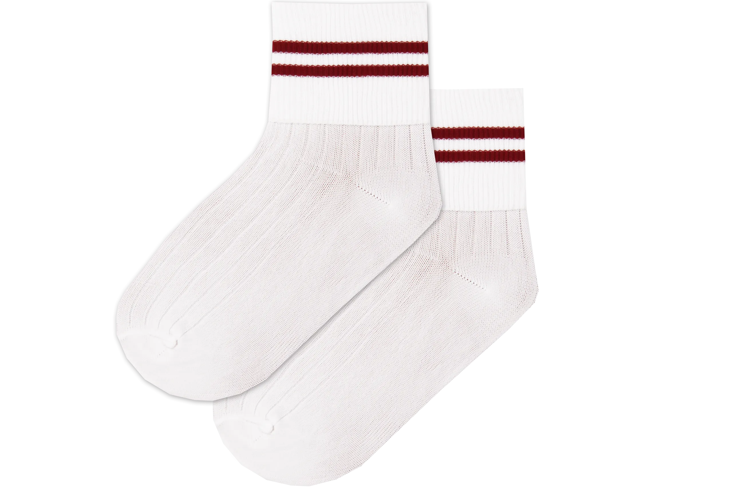 Girls Striped Anklets - Ekuthuleni Wht/Red