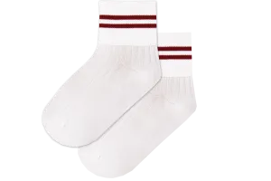 Girls Striped Anklets - Ekuthuleni Wht/Red