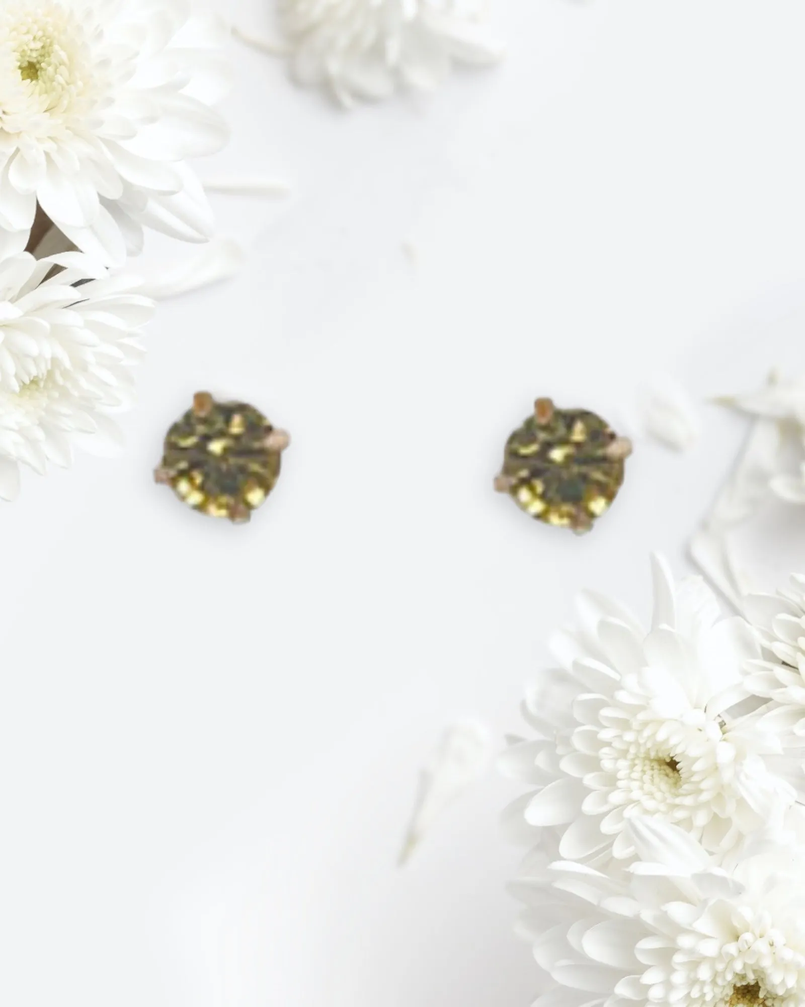 Gold Circled Stud Earrings