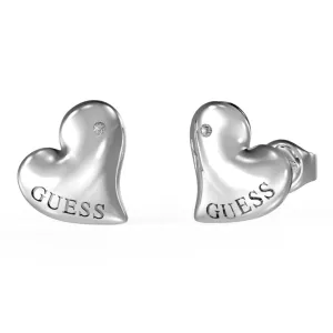 Guess Stainless Steel 12mm Fluid Heart Stud Earrings